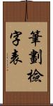 筆劃檢字表 Scroll