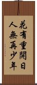 花有重開日，人無再少年 Scroll