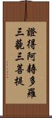 證得阿耨多羅三藐三菩提 Scroll