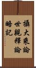 攝大乘論世親釋論略記 Scroll