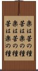 楽は苦の種苦は楽の種;楽は苦の種、苦は楽の種 Scroll