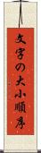 文字の大小順序 Scroll