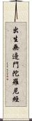 出生無邊門陀羅尼經 Scroll