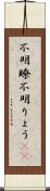 不明瞭;不明りょう(sK) Scroll