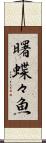 曙蝶々魚 Scroll