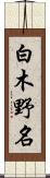 白木野名 Scroll