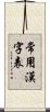 常用漢字表 Scroll