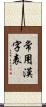 常用漢字表 Scroll