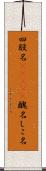 四股名(ateji) Scroll