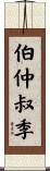 伯仲叔季 Scroll