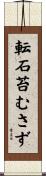 転石苔むさず Scroll