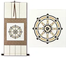 Buddhist Wheel Symbol Print WallScroll