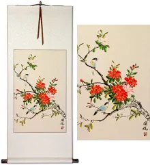 Bird & Flower Wall Scroll