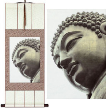 Face of Buddha Statue WallScroll