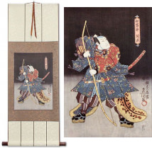 Samurai Saitogo Kunitake<br>Japanese Woodblock Print Repro<br>Wall Scroll
