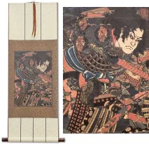 Samurai Sanada no Yoichi Yoshihisa<br>Japanese Print Repro<br>Hanging Scroll