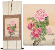 Peony Flower<br>Chinese Wall Scroll