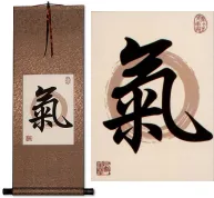 Spiritual Energy in Chinese and Japanese Kanji Symbol<br>Print Scroll