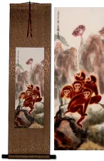 Chinese Monkey Wall Scroll