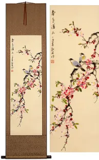 Spring Colors<br> Birds and Flowers Scroll