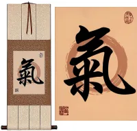 Spiritual Energy in  Japanese Kanji Print Scroll