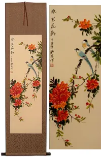 Bright Colors Bird & Flower Wall Scroll