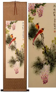 Song of Birds<br>Asian Bird and Flower Scroll