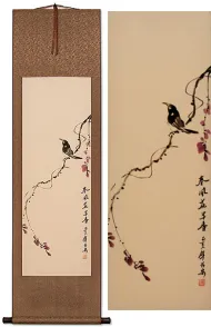 Bird and Flower Wall Scroll