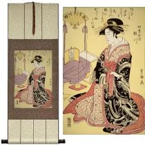 Utagawa of the Matsubaya<br>Japanese Print<br>Wall Scroll
