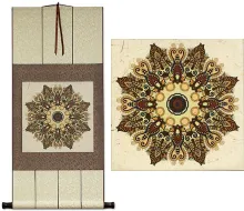 Meditation Mandala Flower<br>Giclee Print Scroll