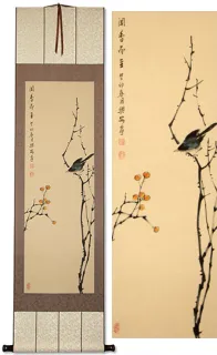 Bird and Flower Wall Scroll