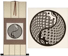 Yin Yang Symbol Fish Print<br>Wall Scroll