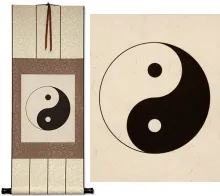 Yin Yang Symbol Asian Philosophy Wall Scroll