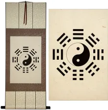 Ba Gua / Yin Yang Symbol Oriental Scroll