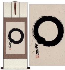 Hand Painted Japanese Enso Symbol Wall Scroll