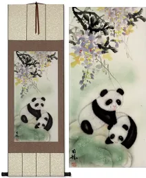 Panda Bears Wall Scroll