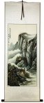Mountains and River Village Homes - Chinese Landscape Wall Scroll