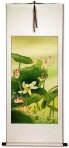Chinese Birds and Lotus Wall Scroll