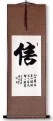 FAITH / TRUST / BELIEVE<br>Chinese Character Wall Scroll