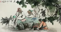 Men Writing Poetry and Philosophy Large Asian Art