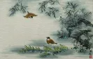 Traditional  Birds and Bamboo Painting