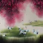 Four Seasons Cranes Watercolor Fine Art