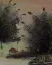Cranes and Boat at the River Bank<br>Asian Landscape Painting