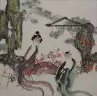 Abstract Woman Modern Asian Art