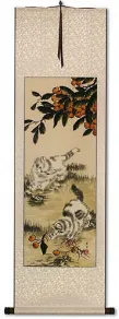 Chinese Kittens - Oriental Art Scroll