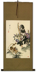Oriental Kittens Wall Scroll