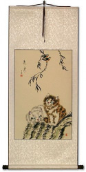 Asian Kittens - Oriental Wall Scroll