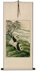 Chinese Sichuan Pandas Wall Scroll