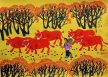 Autumn Fields<br>Chinese Folk Art Watercolor Painting
