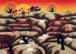 Goats and Ox<br>Hillside Scene<br>Chinese Folk Art Painting